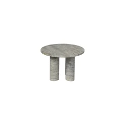Beistelltisch -VOLOS- Farbe Travertin Silver Size S Rund