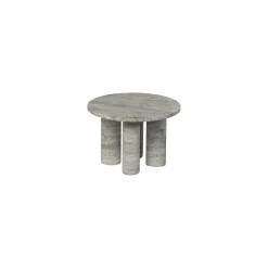 Beistelltisch -VOLOS- Farbe Travertin Silver Size S Rund