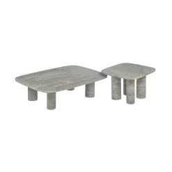 Beistelltisch -VOLOS- Farbe Travertin Silver Size S Rechteckig