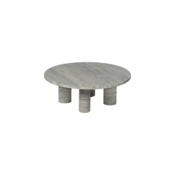 Couchtisch -VOLOS- Farbe Travertin Silver Size L Rund