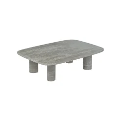 Couchtisch -VOLOS- Farbe Travertin Silver Size L Rechteckig