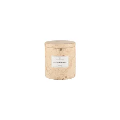 Duftkerze -FRABLI- Farbe, Travertin - Duft: Cotton Island Size S