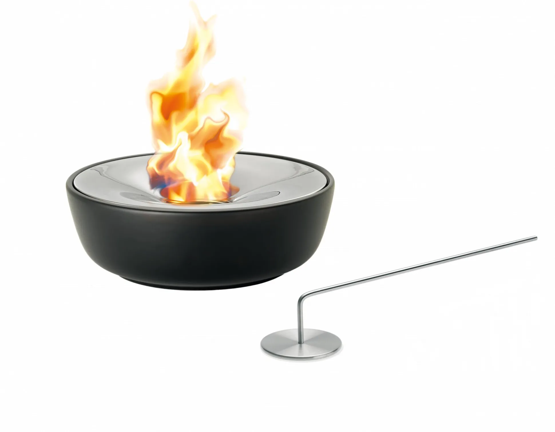 Gelfeuerstelle -FUOCO- aus poliertem Edelstahl Ø 32,5 cm