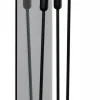 Kaminbesteck 3-tlg. Wandmontiert -ASHI- Farbe Black