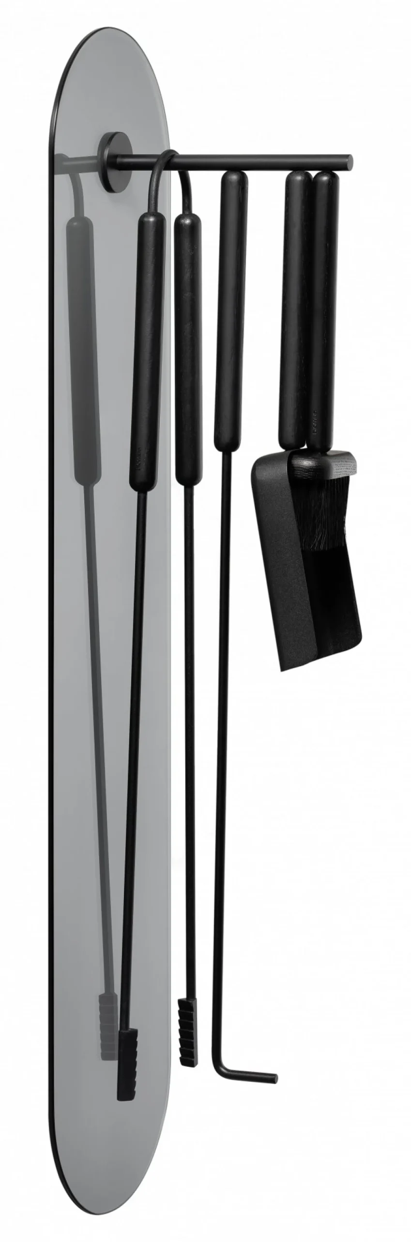 Kaminbesteck 5-tlg. Wandmontiert -ASHI- Farbe Black