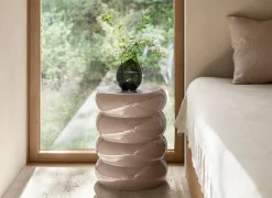 Keramik Hocker -TORU- Farbe Fungi Form rund