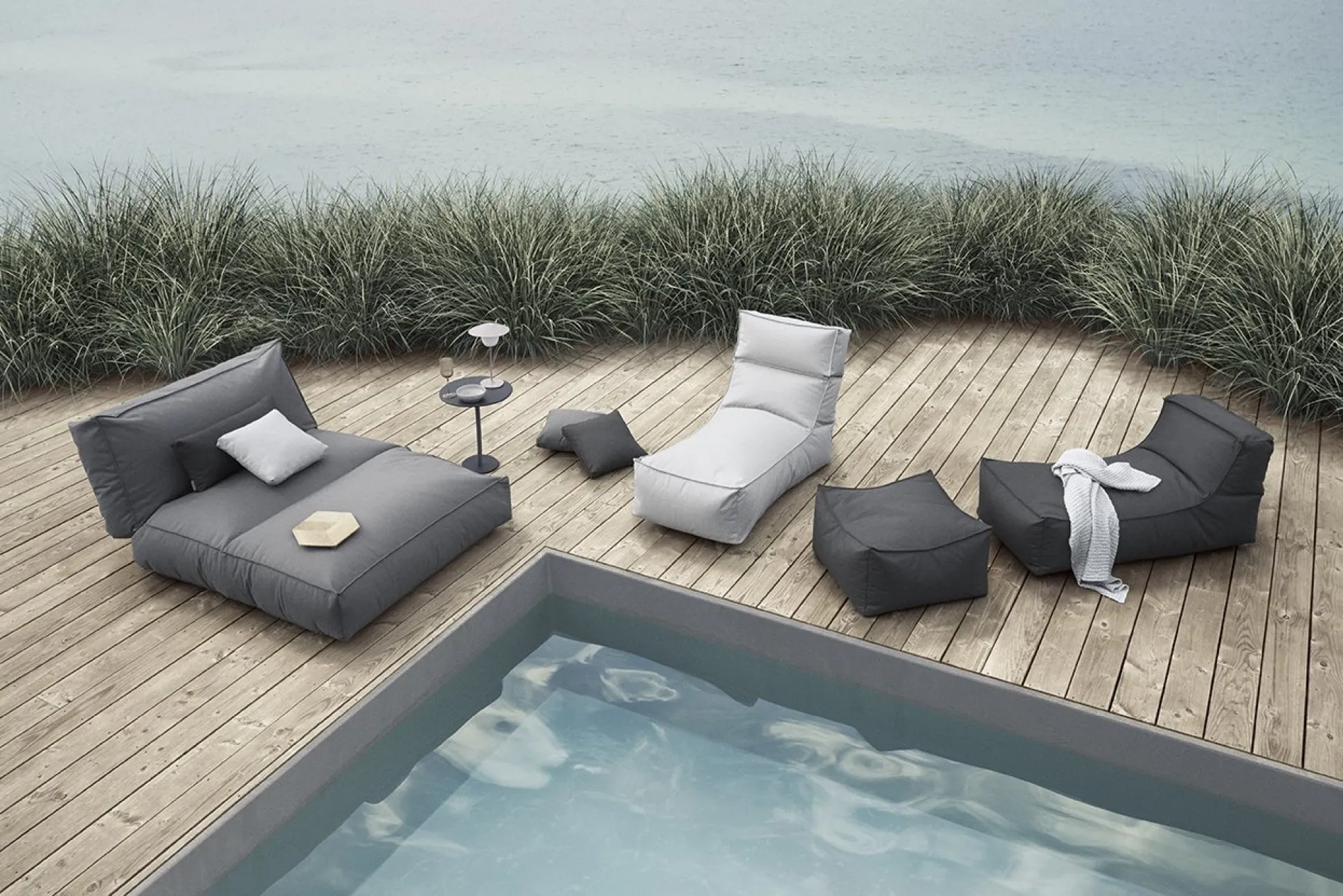 Outdoor-Bett -STAY- Stone Size S 80 x 190 cm