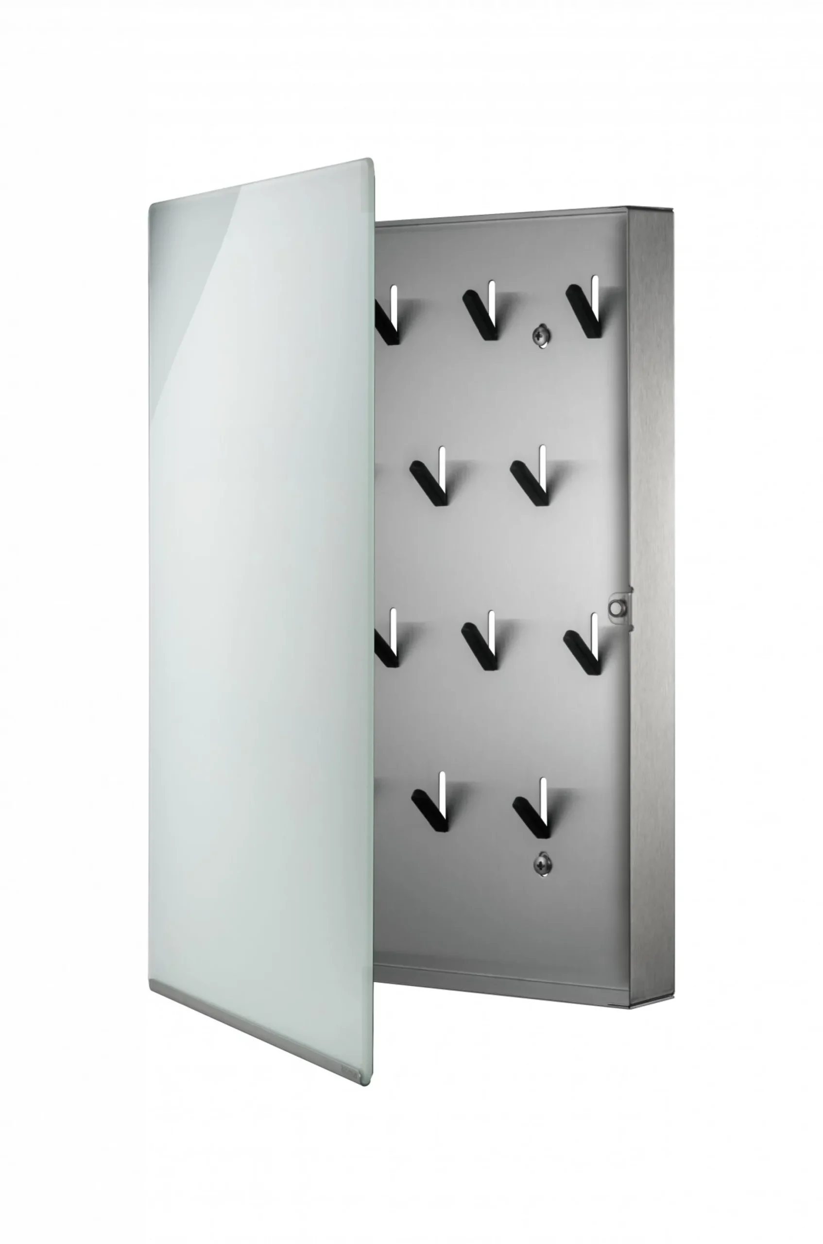 Schlüsselkasten/GlasMagnettafel -VELIO- White 30 x 40 cm
