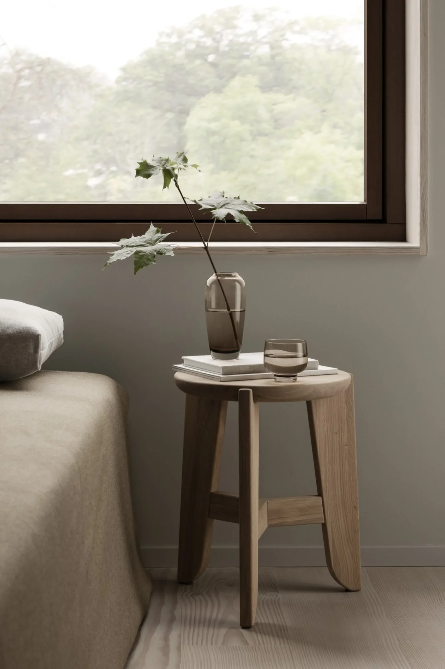 Sitzhocker -ELI- Farbton Holz, Höhe 45 cm