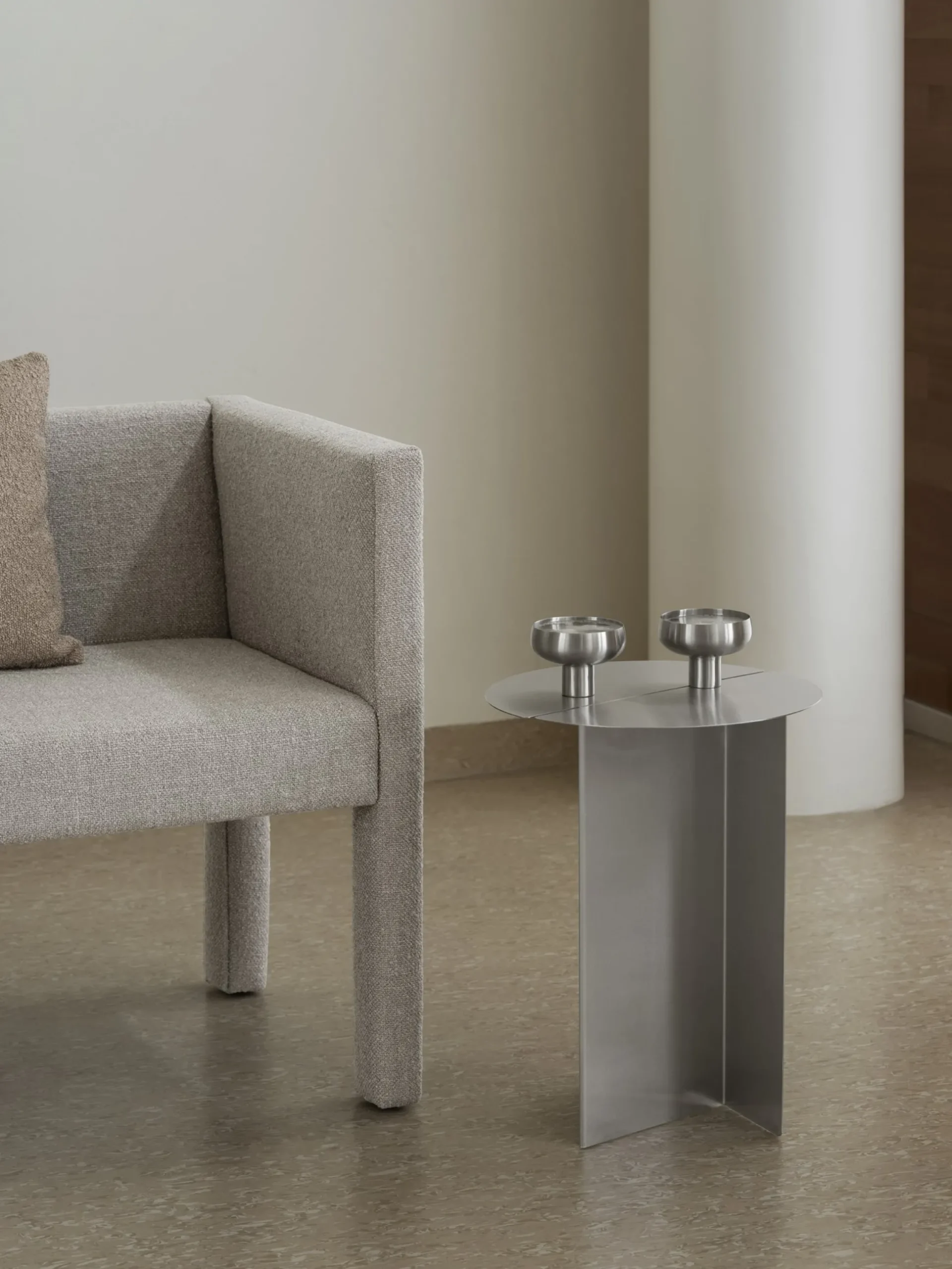 Sofa -SITTA- Stoff Boucla Farbe Shitake