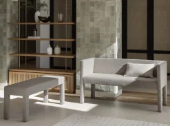 Sofa -SITTA- Stoff Boucla Farbe Shitake