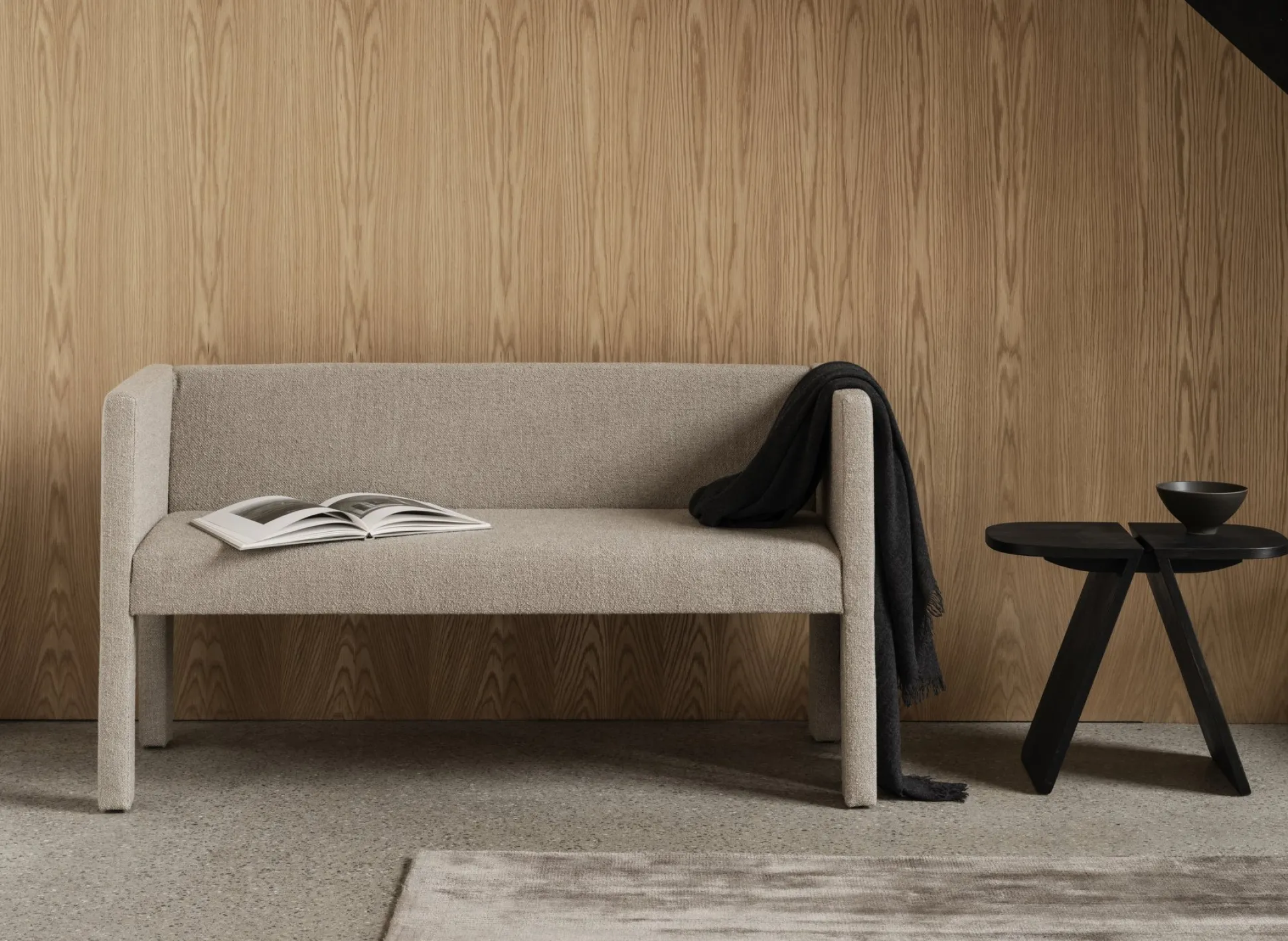 Sofa -SITTA- Stoff Boucla Farbe Shitake