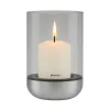 Windlicht -CALMA- Edelstahl matt, Glas Smoke Size L (exkl. Kerze)